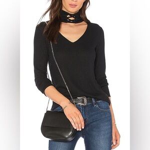 LNA Laced Up Turtleneck Long Sleeve Tee